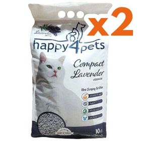 Happy4pets Doğal İnce Taneli Lavantalı 2x10 lt Kedi Kumu