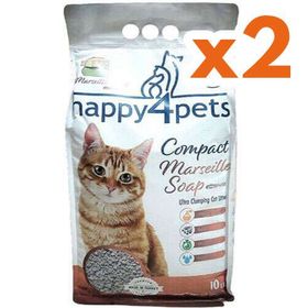 Happy4pets Doğal İnce Taneli Marsilya 2x10 lt Kedi Kumu