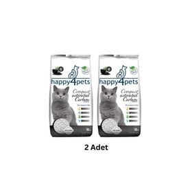 Happy4pets Topaklaşan Activ Carbon İnce Taneli 2x10 lt Kedi Kumu