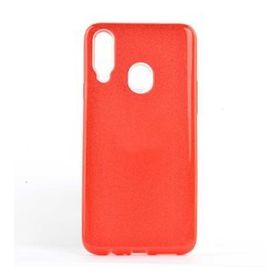 HappyShop Samsung Galaxy A20s Simli Parlak Shining Kırmızı Silikon Kılıf