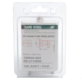 Hard Steel 100032 - 003 100 Adet Düz Makine Plaka Nikel Vida