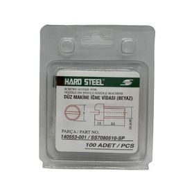 Hard Steel 140553 (SS-7080510-TP) Düz Makine Beyaz 100 Adet İğne Vidası