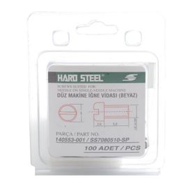 Hard Steel 140553 (SS-7080510-TP) Düz Makine Beyaz 100 Adet İğne Vidası