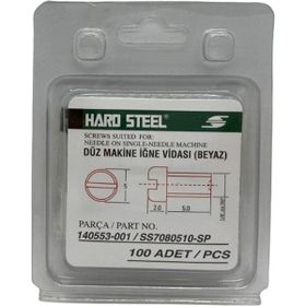 Hard Steel 140553 (SS-7080510-TP) Düz Makine Beyaz 100 Adet İğne Vidası