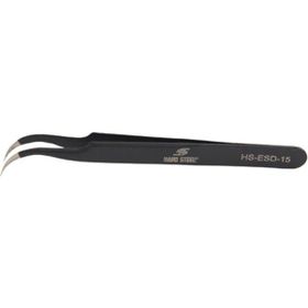 Hard Steel Hs-Esd-15 Antistatik Paslanmaz Çelik Eğri Uçlu 120 mm Cımbız