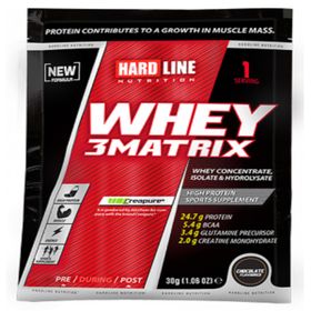 Hardline Nutrition Hardline Whey 3 Matrix Çikolata 30 gr (Tek Kullanımlık) Protein Tozu