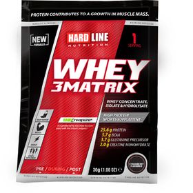 Hardline Nutrition Hardline Whey 3 Matrix Çilek 30 gr (Tek Kullanımlık) Protein Tozu