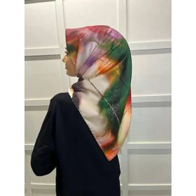 Harem 00821 Zümrüt Scarf Dalga Desen Dijital Baskı Tivil Eşarp
