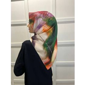 Harem 00821 Zümrüt Scarf Dalga Desen Dijital Baskı Tivil Eşarp