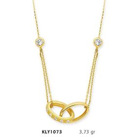 Harem Altın 1KLY1073 4 Ayar Altın Çift Alyans Yüzük Kolye