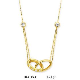 Harem Altın 1KLY1073 4 Ayar Altın Çift Alyans Yüzük Kolye
