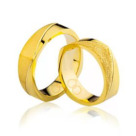 Harem Altın 3505-2 Sarı Kare Altın Alyans