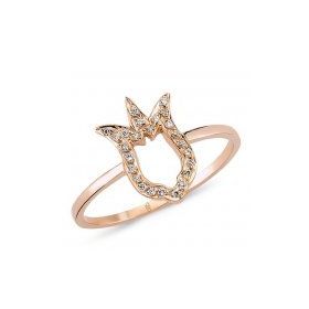 Harem Altın 47187 18 Ayar Altın Pırlanta Lale Yüzük
