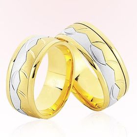 Harem Altın 8101 Sarı Beyaz Altın Alyans