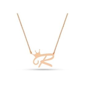 Harem Altın AD37 14 Ayar Kral Tacı Harfli Altın Kolye