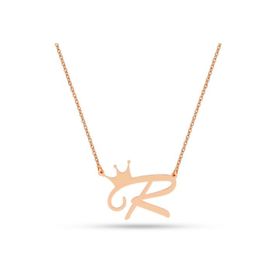 Harem Altın AD37 14 Ayar Kral Tacı Harfli Altın Kolye