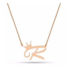 Harem Altın AD37 14 Ayar Kral Tacı Harfli Altın Kolye