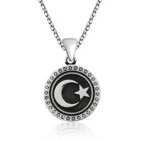 Harem Altın Altın Kaplama Ay Yıldız Gümüş Kolye