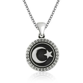Harem Altın Altın Kaplama Ay Yıldız Gümüş Kolye