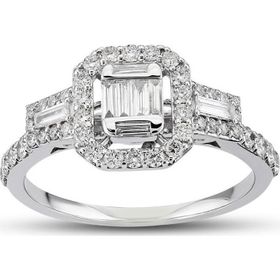 Harem Altın B12 0.63 Ct Baget Pırlanta Yüzük