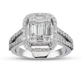 Harem Altın B16 0.85 Ct Baget Pırlanta Yüzük