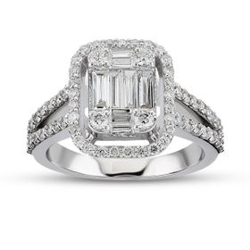 Harem Altın B16 0.85 Ct Baget Pırlanta Yüzük