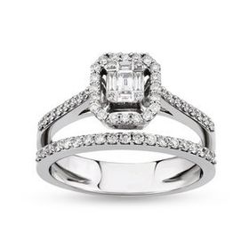 Harem Altın B6 0.50 Ct Baget Pırlanta Yüzük