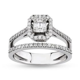 Harem Altın B6 0.50 Ct Baget Pırlanta Yüzük