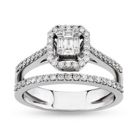 Harem Altın B6 0.50 Ct Baget Pırlanta Yüzük