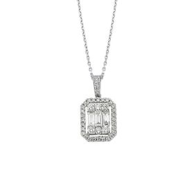 Harem Altın BP4 0.75 ct F Renk Pırlanta Baget Kolye