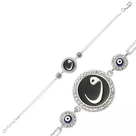 Harem Altın BR0460125 Nazarlı Vav Gümüş Kadın Bileklik