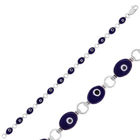 Harem Altın BR0460553 Oval Nazar Gümüş Kadın Bileklik