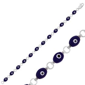 Harem Altın BR0460553 Oval Nazar Gümüş Kadın Bileklik