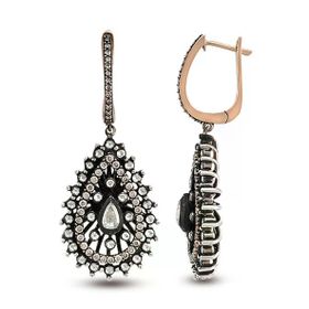 Harem Altın EK10 1.74 ct Elmas Zümrüt Pırlanta Küpe