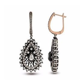 Harem Altın EK10 1.74 ct Elmas Zümrüt Pırlanta Küpe