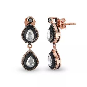 Harem Altın EK17 1.37 ct Elmas Zümrüt Pırlanta Küpe