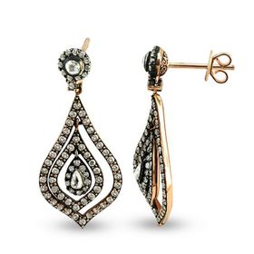Harem Altın EK18 1.46 ct Elmas Zümrüt Pırlanta Küpe