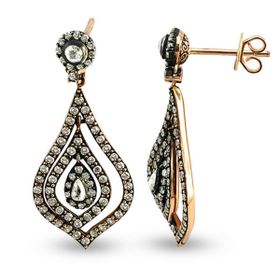 Harem Altın EK18 1.46 ct Elmas Zümrüt Pırlanta Küpe
