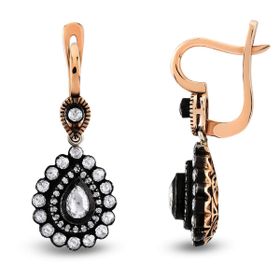 Harem Altın EK28 0.94 ct Elmas Zümrüt Pırlanta Küpe