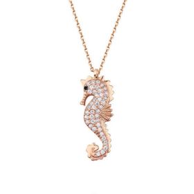 Harem Altın GMS1858 Deniz Atı Gümüş Rose Kolye