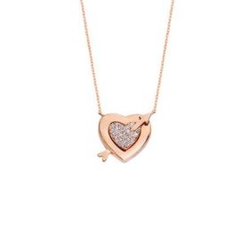 Harem Altın GMS81 Ok Ve Kalp Rose Renk Gümüş Kolye