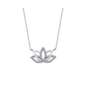 Harem Altın GMS975 Lotus Çiçeği Kadın Gümüş Kolye