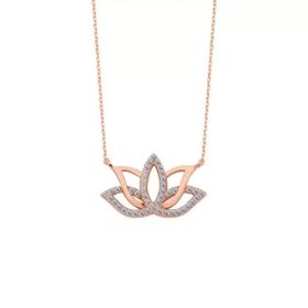 Harem Altın GMS976 Lotus Çiçeği Kadın Gümüş Kolye