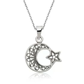 Harem Altın Gümüş Ay Yıldız Kadın Kolye
