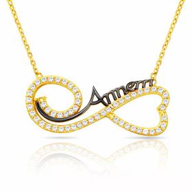 Harem Altın Gümüş Kalpli Sonsuzluk Annem Kolye