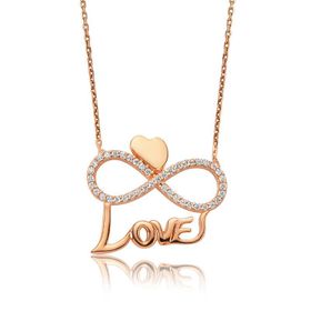 Harem Altın Gümüş Kalpli Sonsuzluk Love Kadın Kolye