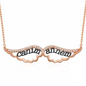 Harem Altın Gümüş Melek Canım Annem Kadın Kolye