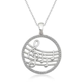 Harem Altın Gümüş Müzik Temalı Kadın Kolye