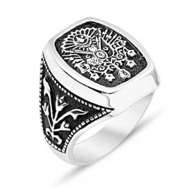 Harem Altın Gümüş Osmalı Armalı Erkek Yüzük