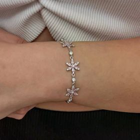 Harem Altın Gümüş Pembe Lotus Çiçeği Bileklik